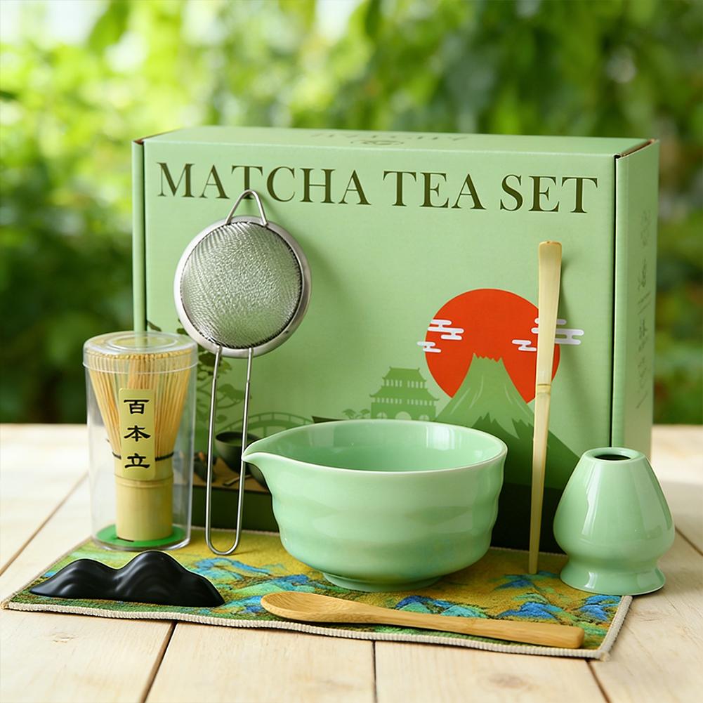 Bamboo Whisk Chasen - Authentic Japanese Matcha Tea Set Ceramic