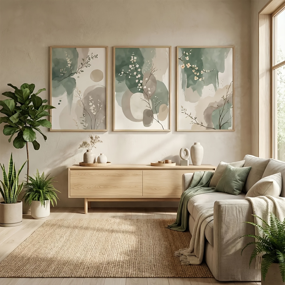 3pcs Japanese-Style Plant Canv - Japanese Lifestyle ulasan dan harga
