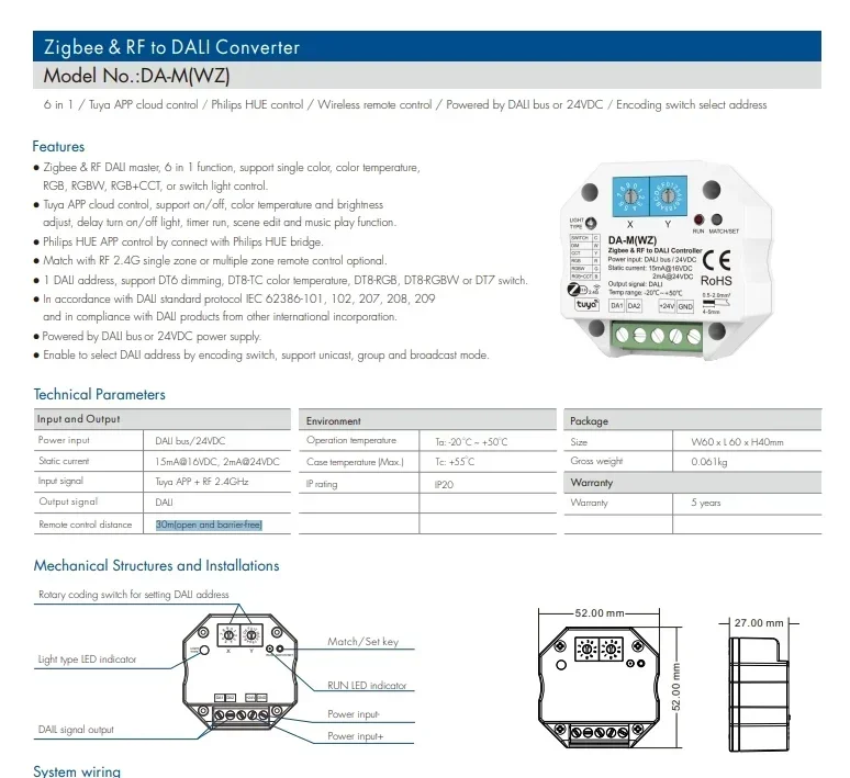 6 in 1 Zigbee&RF to DALI Conve - Philips Bulb Hue ulasan dan harga