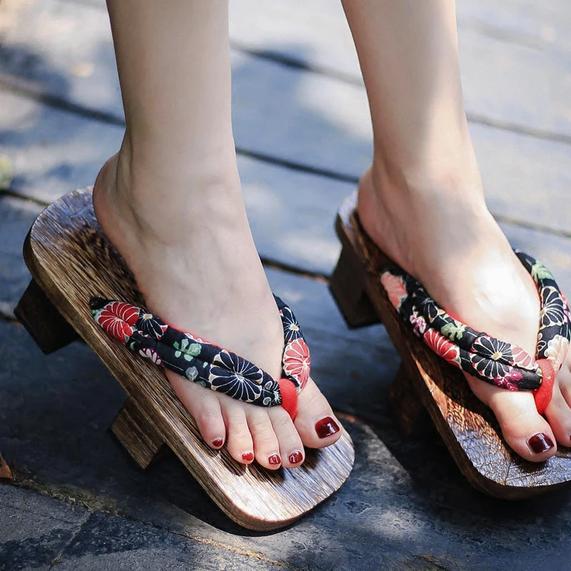 Women's Cosplay Shoes Double H - Geta Wooden Sandal ulasan dan harga