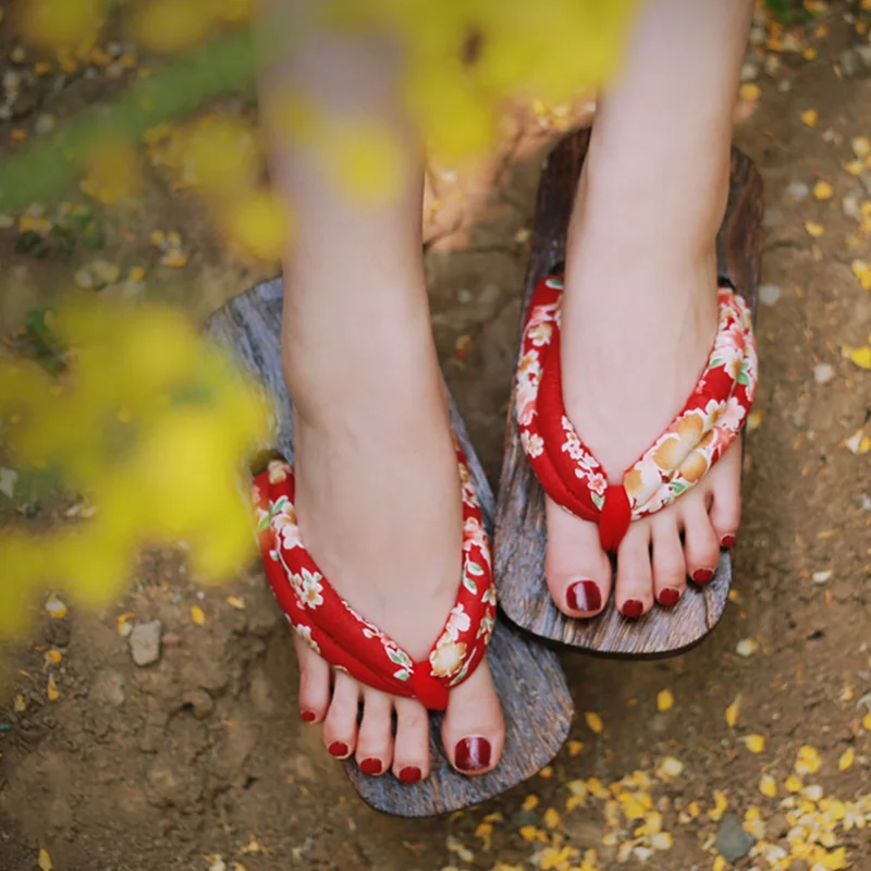 Women's Cosplay Shoes Double H - Geta Wooden Sandal ulasan dan harga