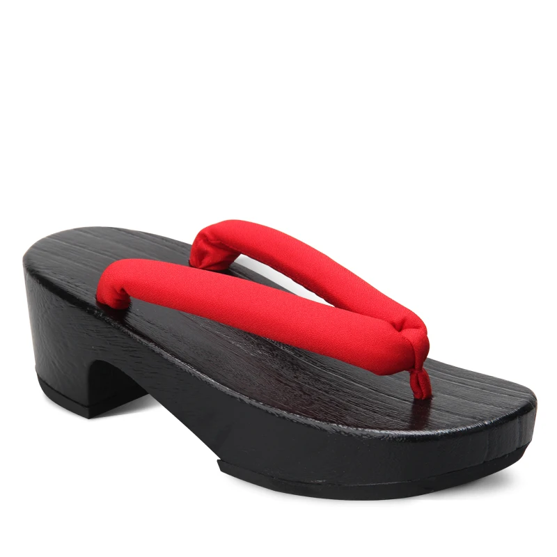Women's Black Crescent Moon Sh - Geta Wooden Sandal ulasan dan harga